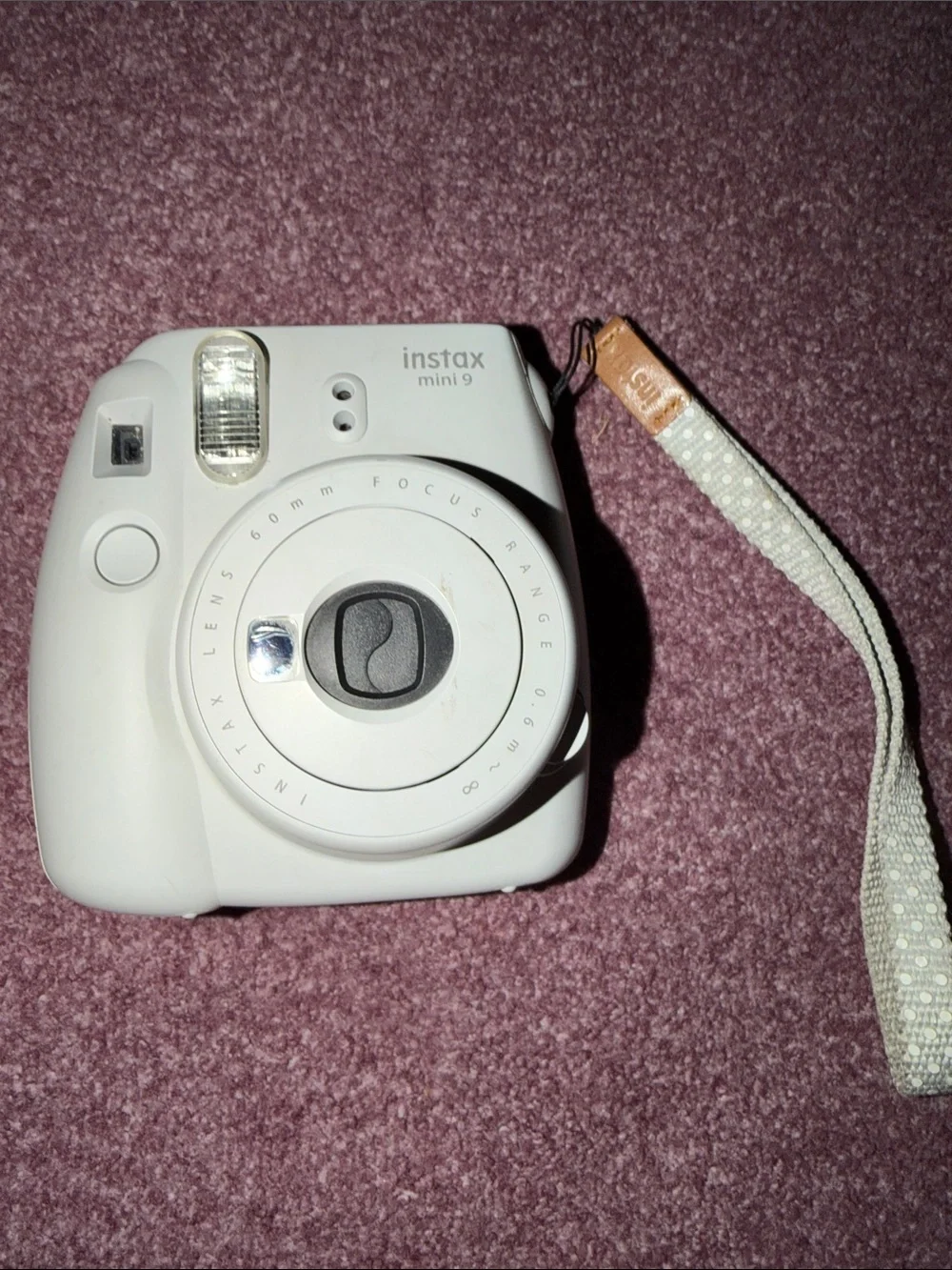 Fujifilm Instax Mini 9 Instant Camera - White with Beige Strap Accent